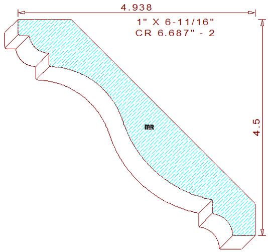 Crown 6-11/16" - 2 Crown 6-11/16" - 2