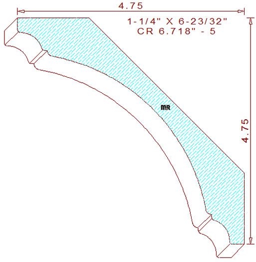 Crown Moulding 6-23/32" - 5 Crown Moulding 6-23/32" - 5