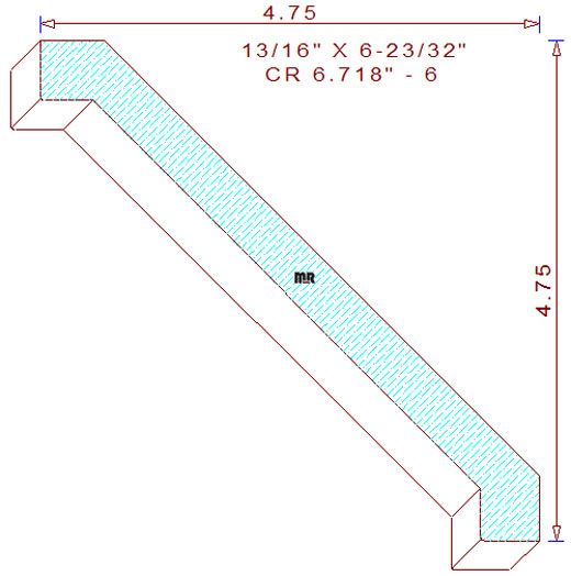 Crown Moulding 6-23/32" - 6 Crown Moulding 6-23/32" - 6