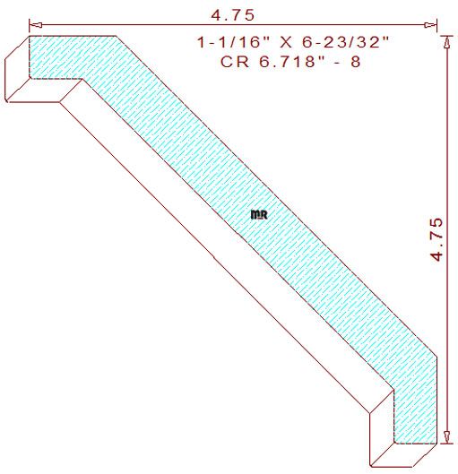 Crown Moulding 6-23/32" - 8 Crown Moulding 6-23/32" - 8
