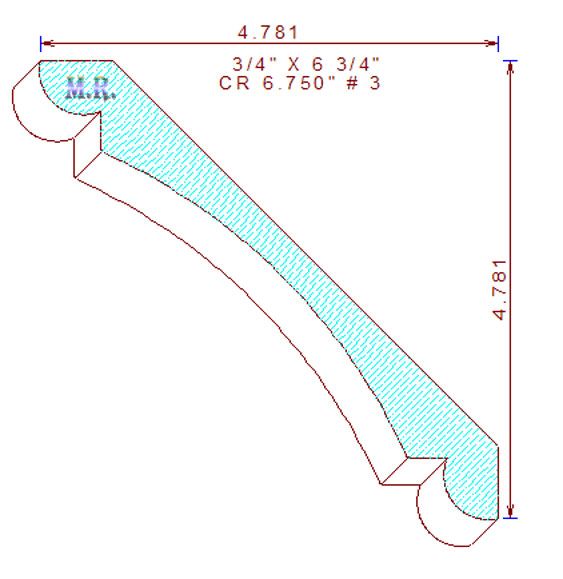 Crown Mould 6-3/4" - 3 Crown Mould 6-3/4" - 3