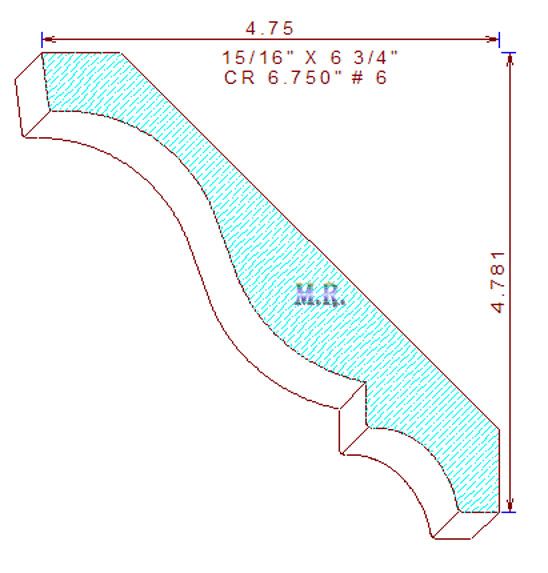 Crown Mould 6-3/4" - 6 Crown Mould 6-3/4" - 6