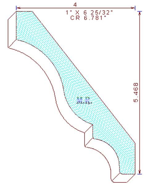 Crown Mould 6-25/32" Crown Mould 6-25/32"