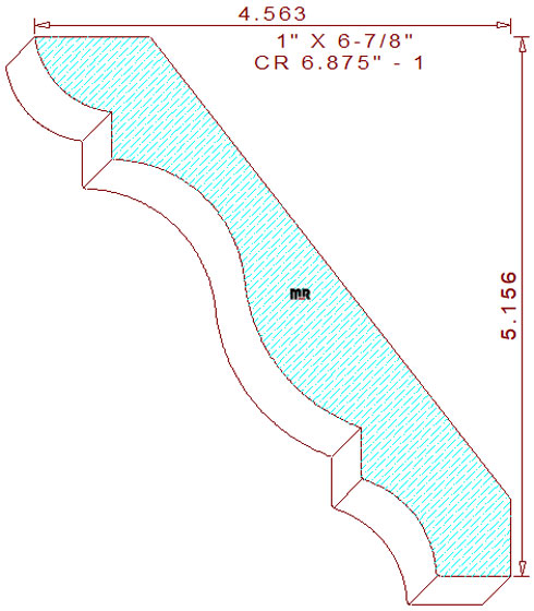 Crown Moulding 6-7/8" - 1 Crown Moulding 6-7/8" - 1