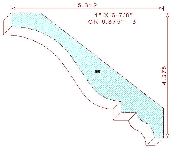 Crown Moulding 6-7/8" - 3 Crown Moulding 6-7/8" - 3