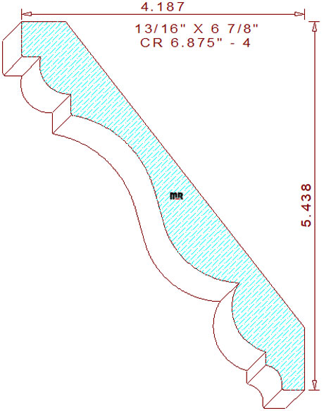 Crown Moulding 6-7/8" - 4 Crown Moulding 6-7/8" - 4