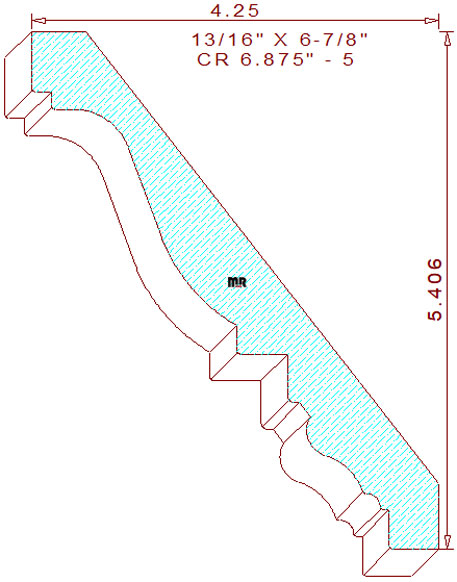 Crown Moulding 6-7/8" - 5 Crown Moulding 6-7/8" - 5