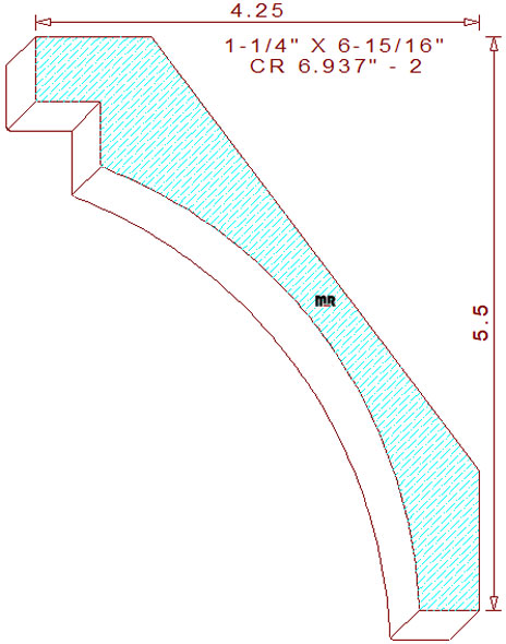 Crown Moulding 6-15/16" - 2 Crown Moulding 6-15/16" - 2