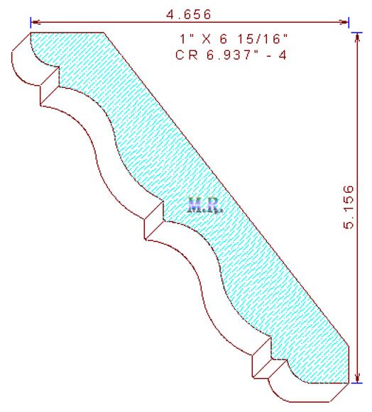 Crown Moulding 6-15/16" - 4 Crown Moulding 6-15/16" - 4
