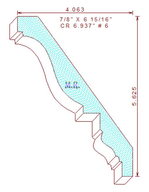 Crown Moulding 6-15/16" - 6 Crown Moulding 6-15/16" - 6