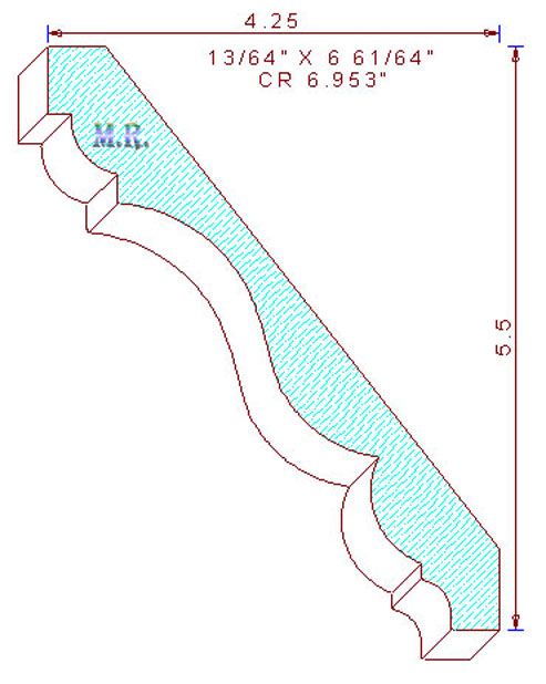 Crown Moulding 6-61/64" Crown Moulding 6-61/64"