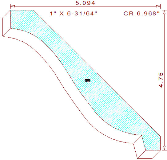 Crown Moulding 6-31/32" Crown Moulding 6-31/32"