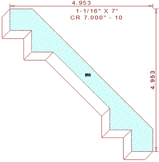 Crown Moulding 7" - 10 Crown Moulding 7" - 10