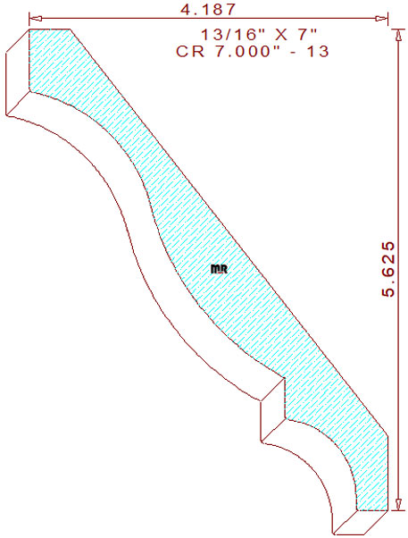 Crown Moulding 7" - 13 Crown Moulding 7" - 13