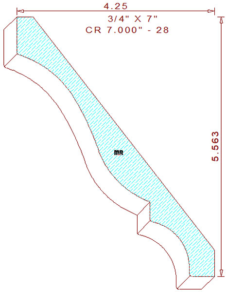 Crown Moulding 7" - 28 Crown Moulding 7" - 28