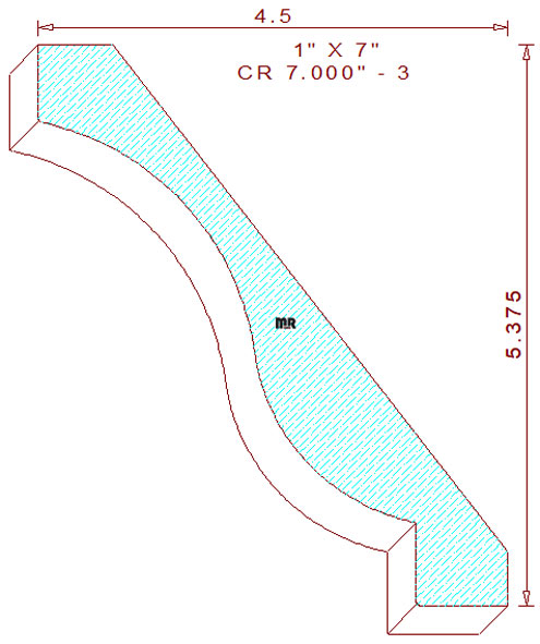 Crown Moulding 7" - 3 Crown Moulding 7" - 3