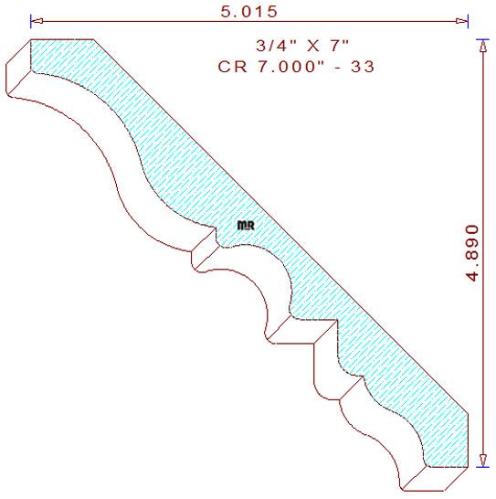 Crown Moulding 7" - 33 Crown Moulding 7" - 33