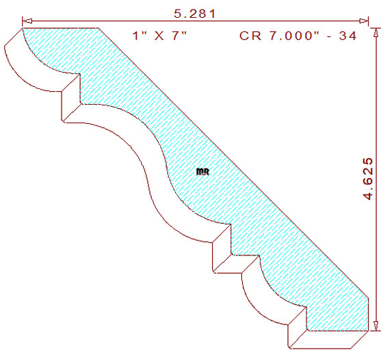 Crown Moulding 7" - 34 Crown Moulding 7" - 34