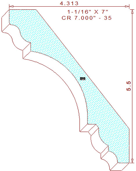 Crown Moulding 7" - 35 Crown Moulding 7" - 35