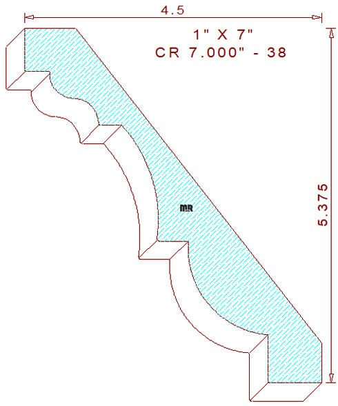 Crown Moulding 7" - 38 Crown Moulding 7" - 38
