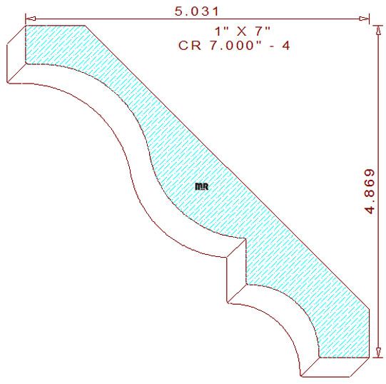 Crown Moulding 7" - 4 Crown Moulding 7" - 4