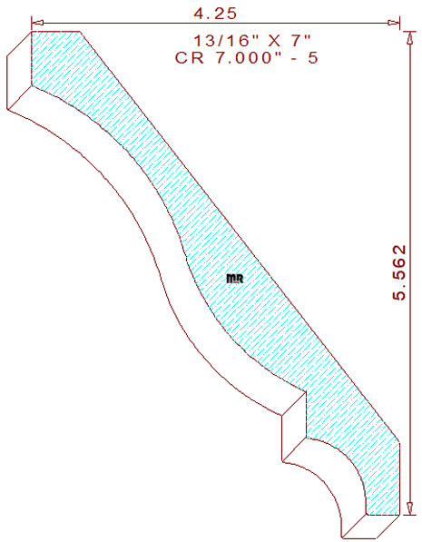 Crown Moulding 7" - 5 Crown Moulding 7" - 5