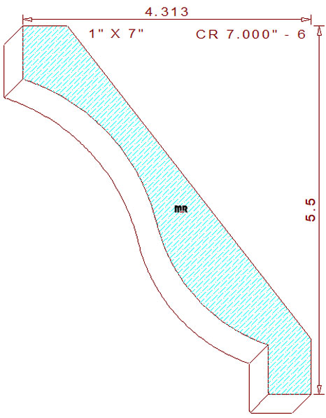 Crown Moulding 7" - 6 Crown Moulding 7" - 6