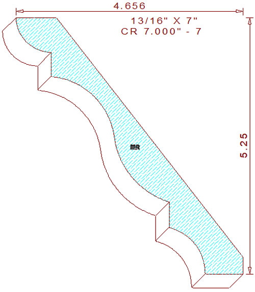 Crown Moulding 7" - 7 Crown Moulding 7" - 7