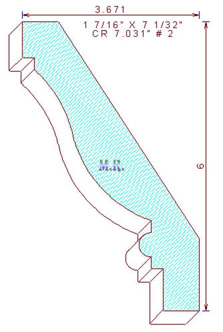 Crown Moulding 7-1/32" - 2 Crown Moulding 7-1/32" - 2