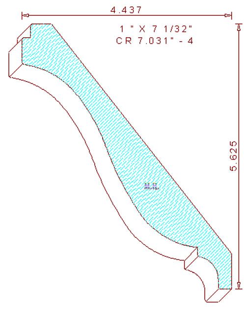 Crown Moulding 7-1/32" - 4 Crown Moulding 7-1/32" - 4