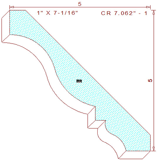 Crown Moulding 7-1/16" - 1 Crown Moulding 7-1/16" - 1