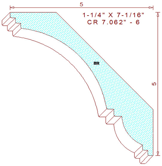 Crown Mould 7-1/16" - 6 Crown Mould 7-1/16" - 6