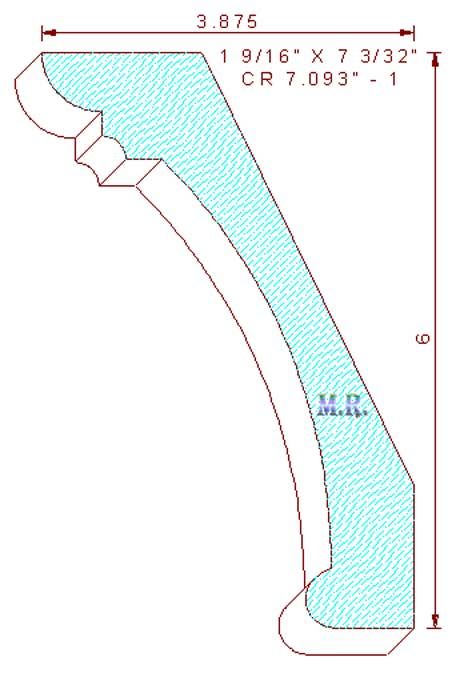 Crown Moulding 7-3/32" - 1 Crown Moulding 7-3/32" - 1