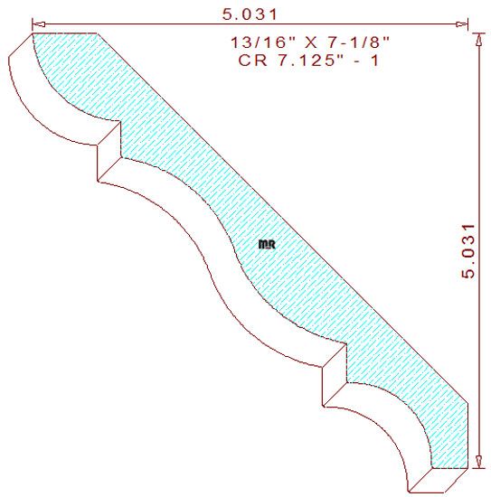 Crown Moulding 7-1/8" - 1 Crown Moulding 7-1/8" - 1