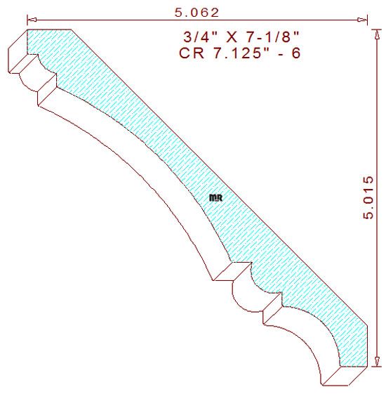 Crown Moulding 7-1/8" - 6 Crown Moulding 7-1/8" - 6