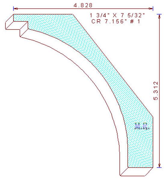 Crown Moulding 7-5/32" - 1 Crown Moulding 7-5/32" - 1