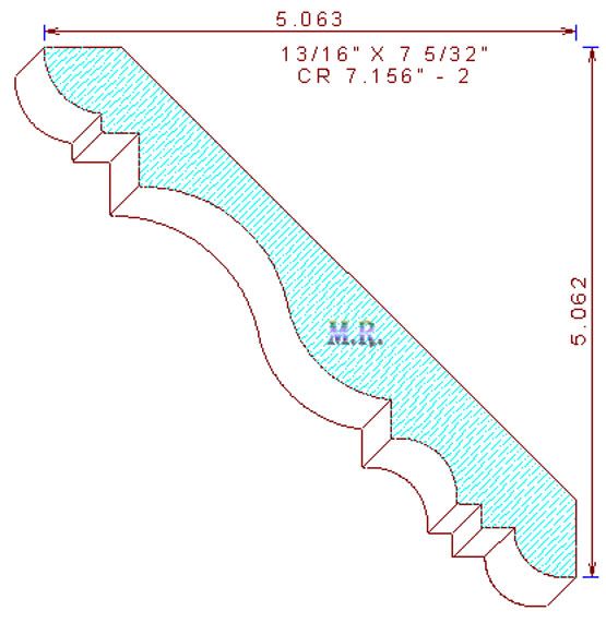 Crown Moulding 7-5/32" - 2 Crown Moulding 7-5/32" - 2