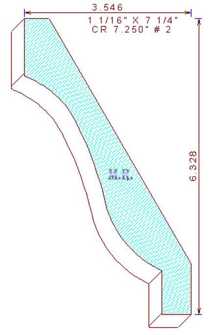 Crown Moulding 7-1/4" - 2 Crown Moulding 7-1/4" - 2