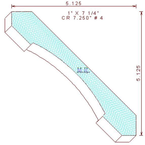Crown Moulding 7-1/4" - 4 Crown Moulding 7-1/4" - 4