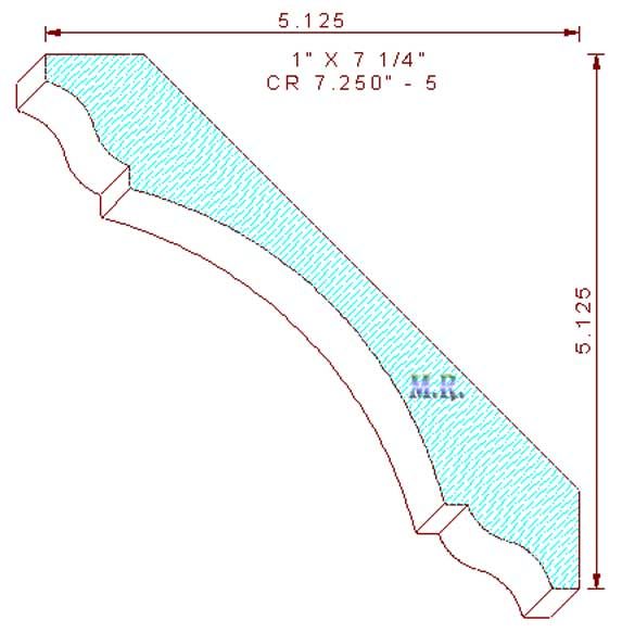 Crown Moulding 7-1/4" - 5 Crown Moulding 7-1/4" - 5