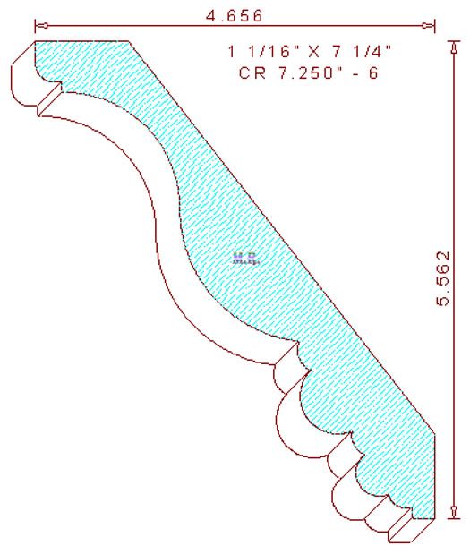 Crown Moulding 7-1/4" - 6 Crown Moulding 7-1/4" - 6