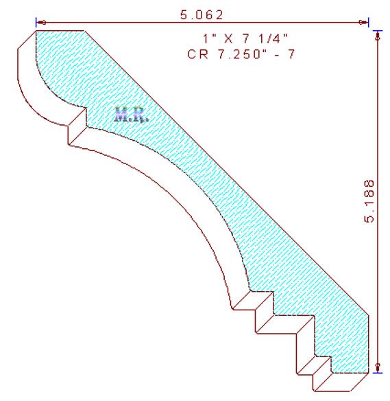 Crown Moulding 7-1/4" - 7 Crown Moulding 7-1/4" - 7