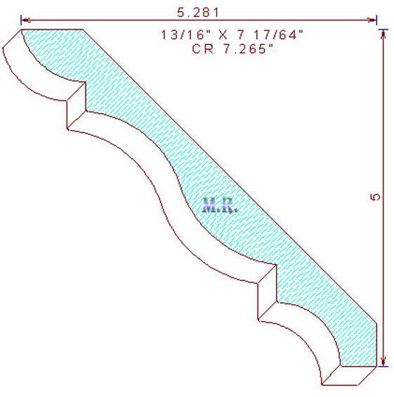 Crown Moulding 7-17/64" Crown Moulding 7-17/64"