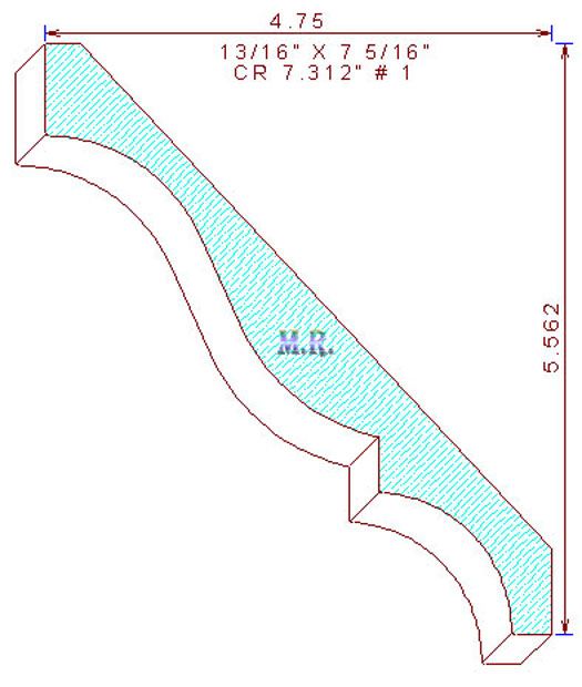 Crown Moulding 7-5/16" - 1 Crown Moulding 7-5/16" - 1