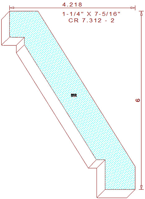 Crown Moulding 7-5/16" - 2 Crown Moulding 7-5/16" - 2