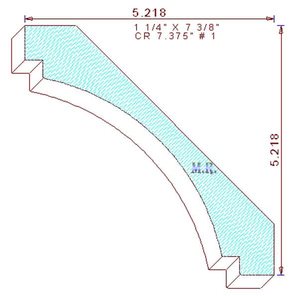 Crown Moulding 7-3/8" - 1 Crown Moulding 7-3/8" - 1
