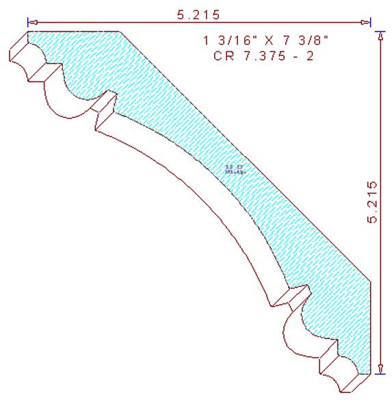 Crown Moulding 7-3/8" - 2 Crown Moulding 7-3/8" - 2