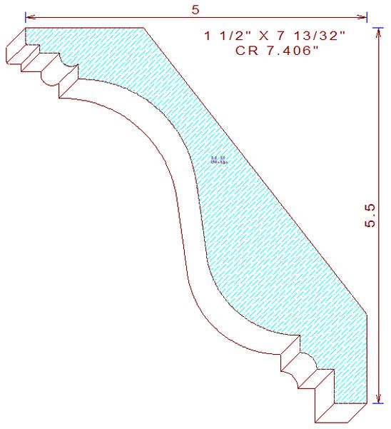 Crown Moulding 7-13/32" 