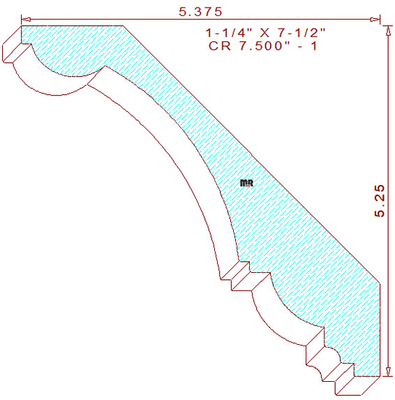 Crown Moulding 7-1/2" - 1 Crown Moulding 7-1/2" - 1