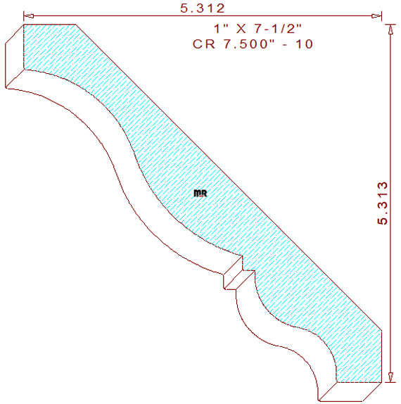 Crown Moulding 7-1/2" - 10 Crown Moulding 7-1/2" - 10
